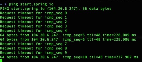 start.spring.io ping timeout